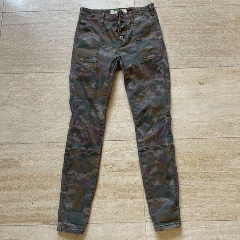 Anthropologie Slim Camo Button Fly‎ Jefferson Utility Pants Women's Size 25